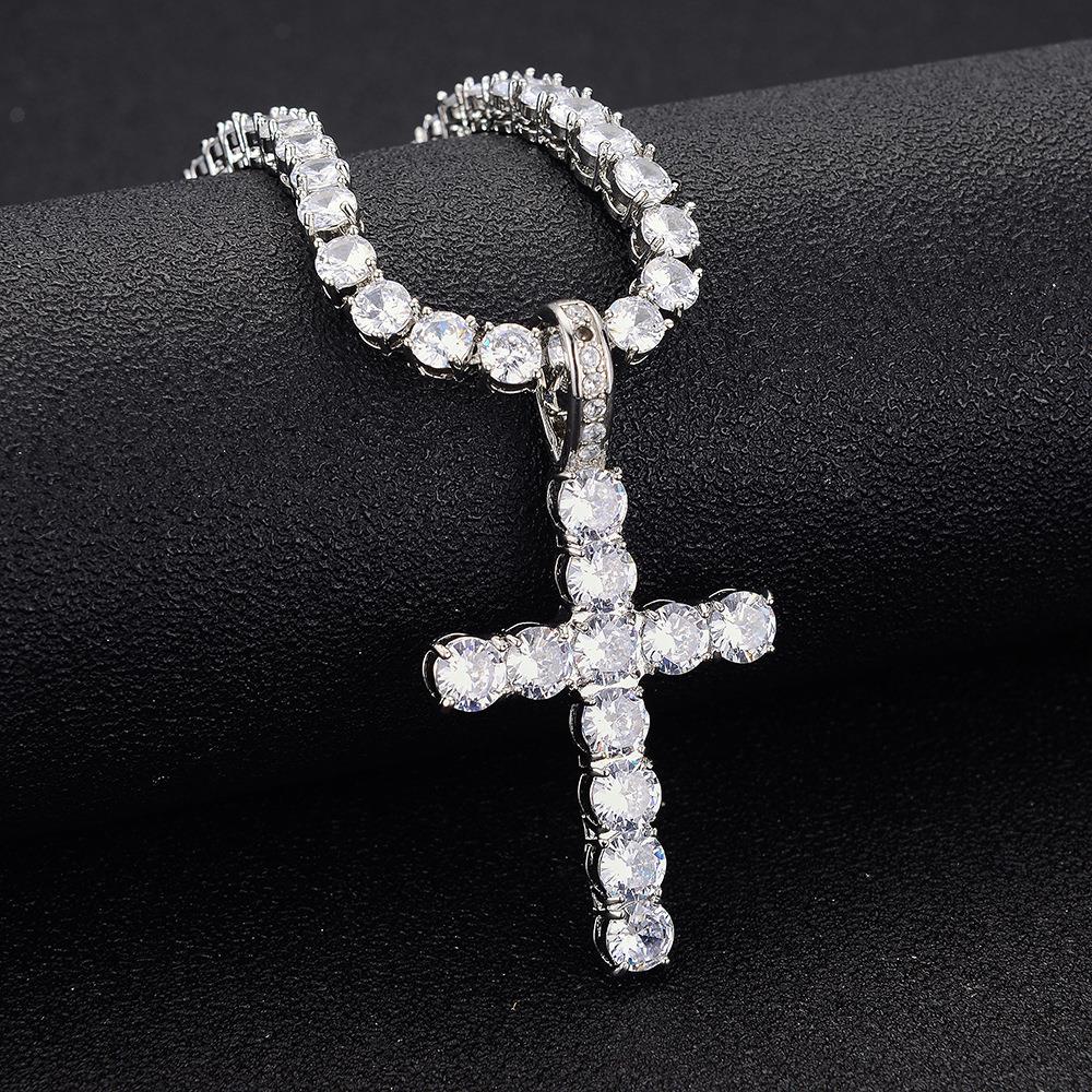 Zircon Cross Necklace For Women Simple