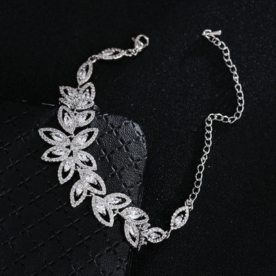Cubic Zircon Flower Bracelet For Women