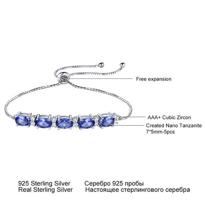 Bracelets For Women Gemstone Blue Topaz Adjustable Chain Link Bracelet Christmas Jewelry