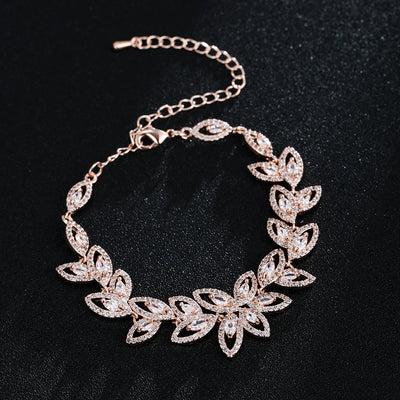Cubic Zircon Flower Bracelet For Women