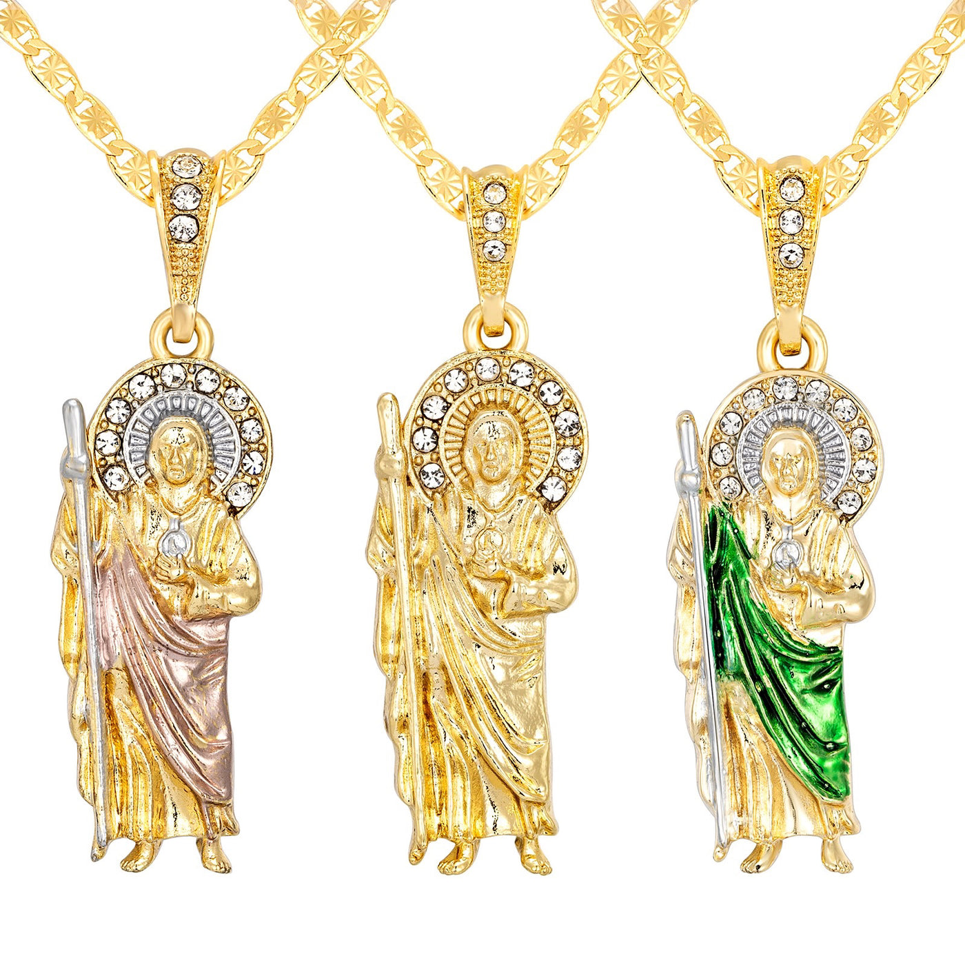 Saint Jude CZ 14K Gold Plated Necklace - Luxe & Co. Jewelry