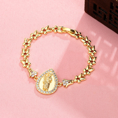 Saint Jude CZ Bracelet 14K Gold Plated - Luxe & Co. Jewelry