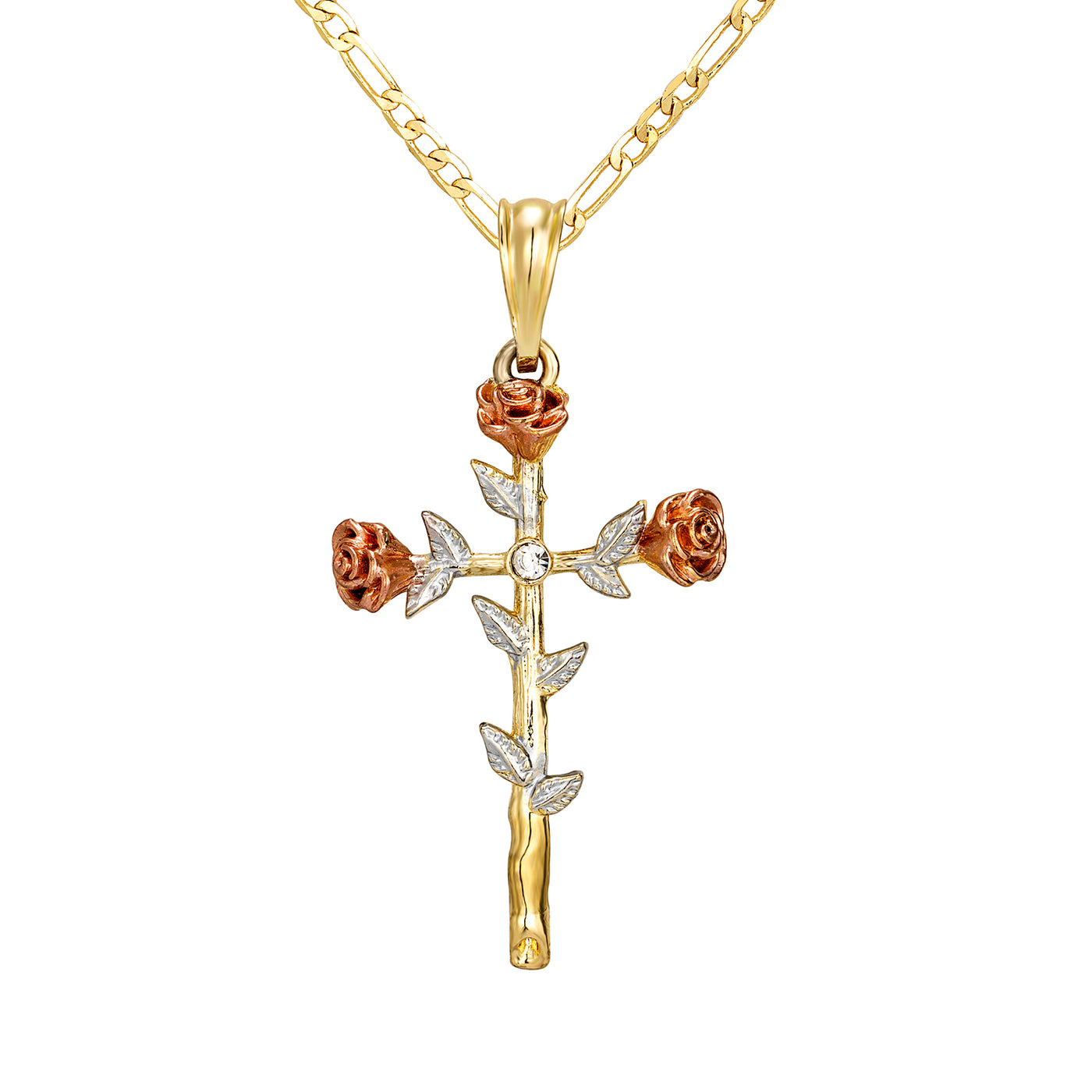 Cross Rose Necklace