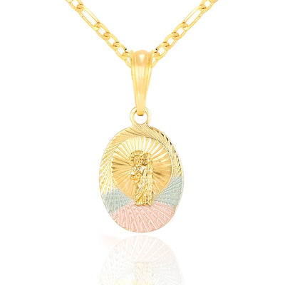 Saint Jude Mini Tri Color Necklace 14K Gold Filled - Luxe & Co. Jewelry