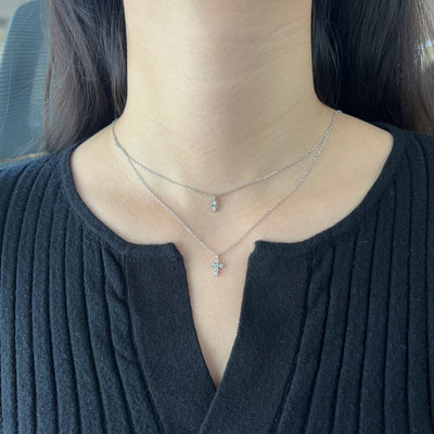 Tiny Cross Layer Necklace