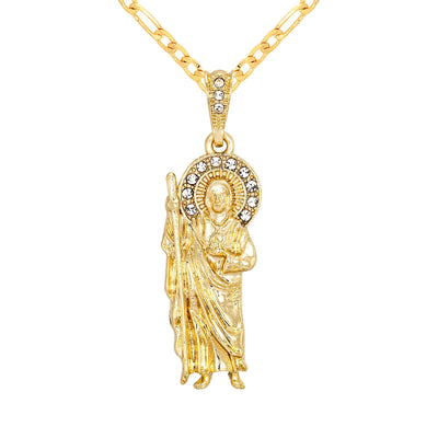 Saint Jude CZ 14K Gold Plated Necklace - Luxe & Co. Jewelry