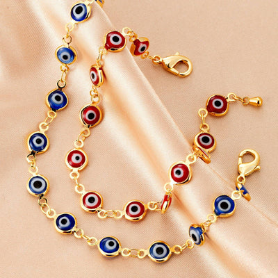 14K Gold Plated Evil Eye Bracelet - Luxe & Co. Jewelry