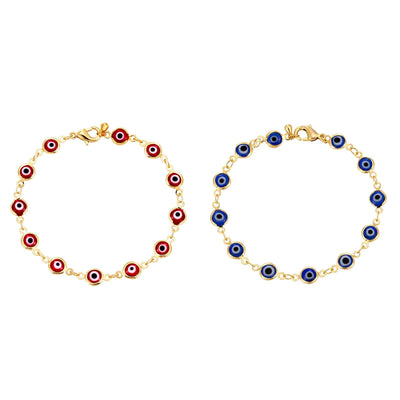 14K Gold Plated Evil Eye Bracelet - Luxe & Co. Jewelry