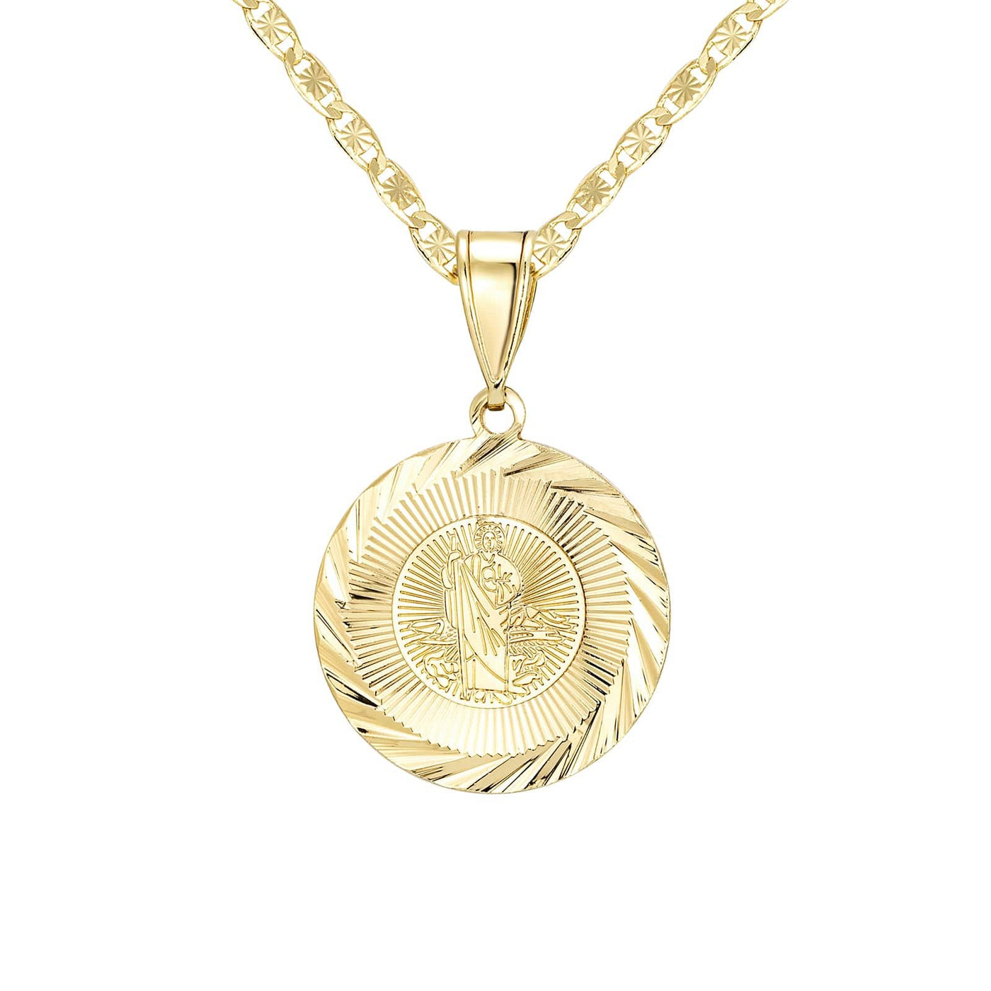 Saint Jude 14K Gold Round Necklace - Luxe & Co. Jewelry