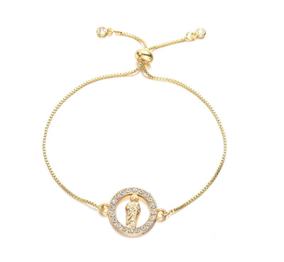 Saint Jude Adjustable Bracelet 14K Gold Plated - Luxe & Co. Jewelry